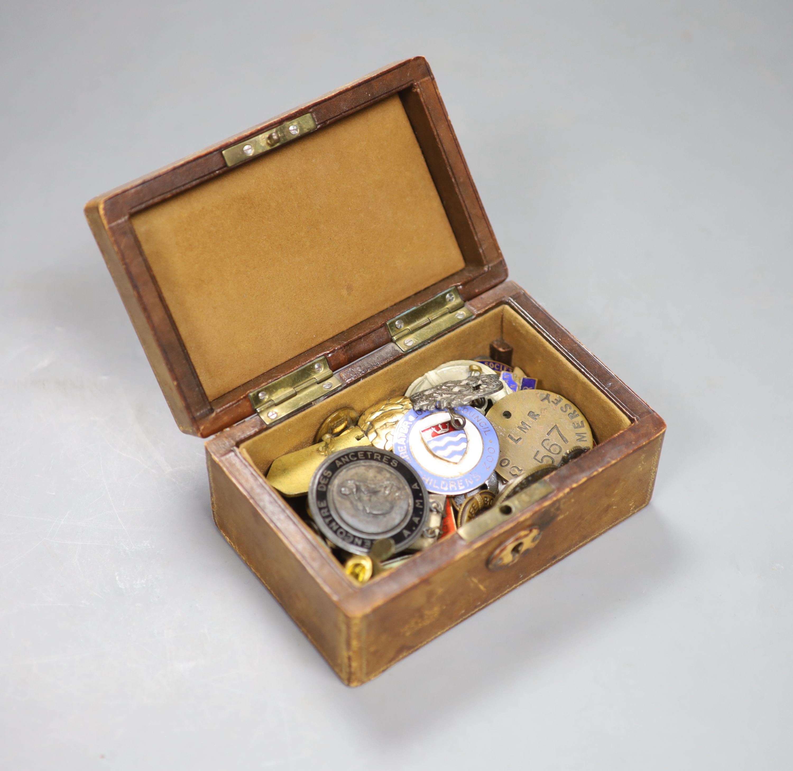 A quantity of enamelled badges and buttons